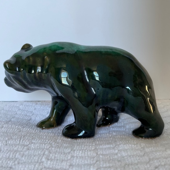 Vintage Evangeline Pottery Ceramic Green Drip Glaze - Bear - Picture 5 of 16